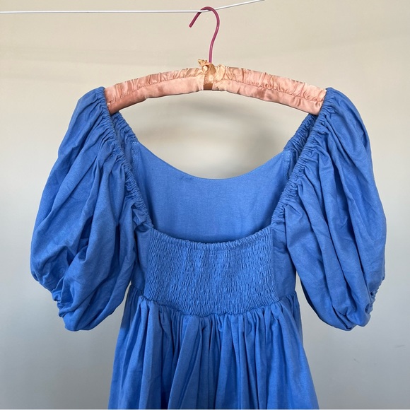 Linen Puff Sleeve Dress - Picture 6 of 14